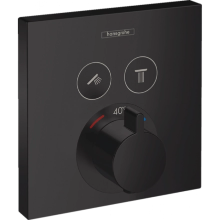 Термостат скрытого монтажа Hansgrohe ShowerSelect для 2х потребителей, черный матовый