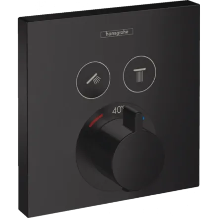 Термостат скрытого монтажа Hansgrohe ShowerSelect для 2х потребителей, черный матовый