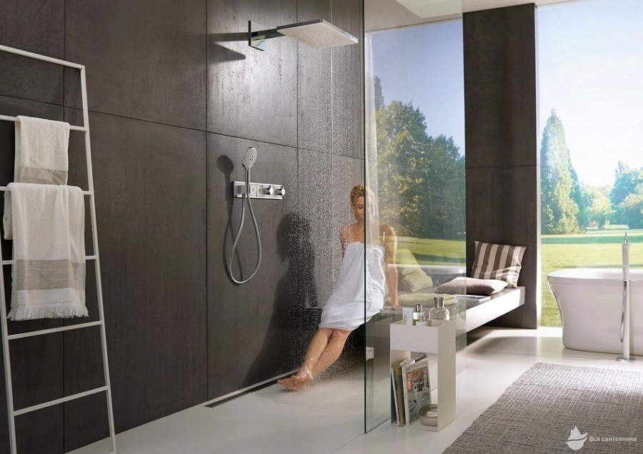 Верхній душ Hansgrohe Rainmaker Select 460 2jet з тримачем 450 мм, білий/ хром Фото - 2