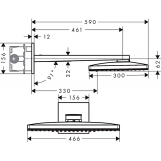 Верхній душ Hansgrohe Rainmaker Select 460 2jet з тримачем 450 мм, білий/ хром Фото - 1