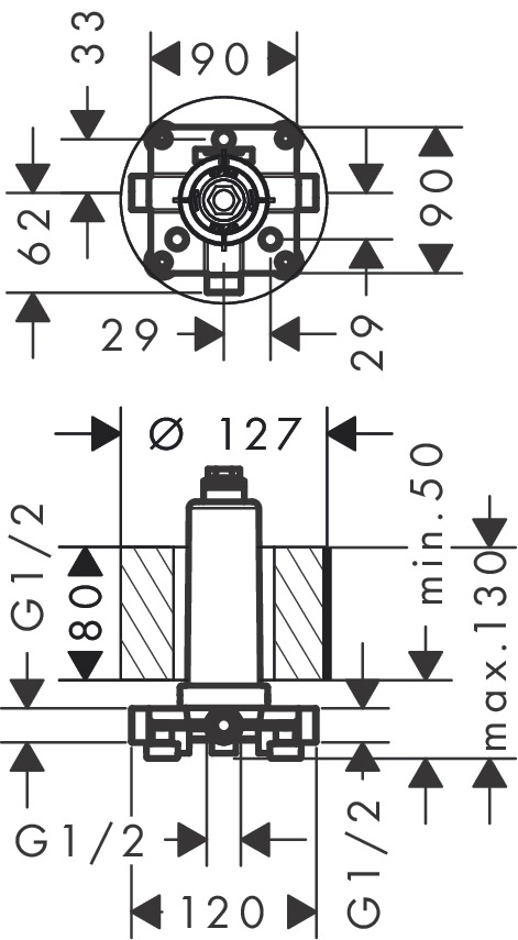 Скрытая часть Hansgrohe Rainmaker Select (24010180) Скрытая часть Hansgrohe Rainmaker Select (24010180) Фото - 1