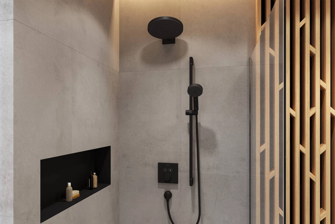 Держатель верхнего душа Hansgrohe PULSIFY, черный матовый Фото - 1