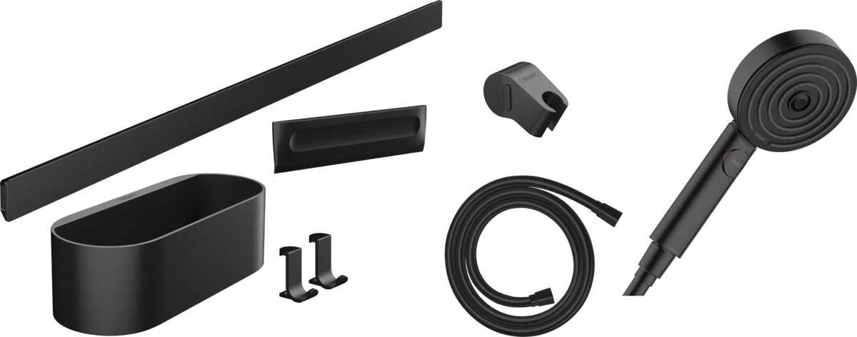 Душовий набір Hansgrohe WALLSTORIS 24291670, чорний