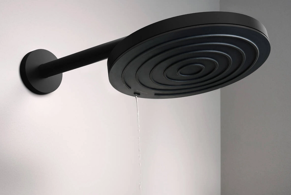 Тримач верхнього душу Hansgrohe 39см, чорний матовий Фото - 1