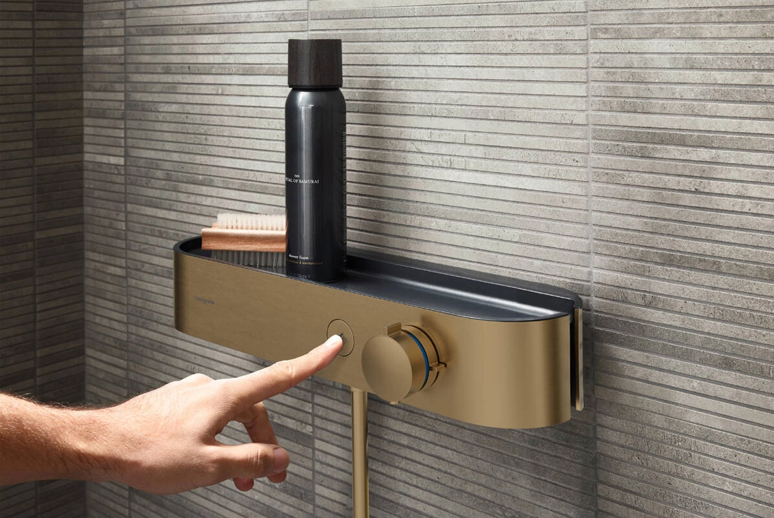 Термостат для душу Hansgrohe ShowerTablet Select 400 мм для душу, бронза (24360140) Фото - 2