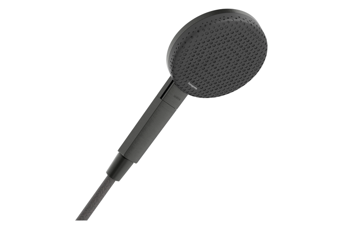 Ручний душ Hansgrohe RAINDANCE ALIVE SELECT S  (3 типа струи RainAir, PowderRain, Massage), шліфованний чорний хром