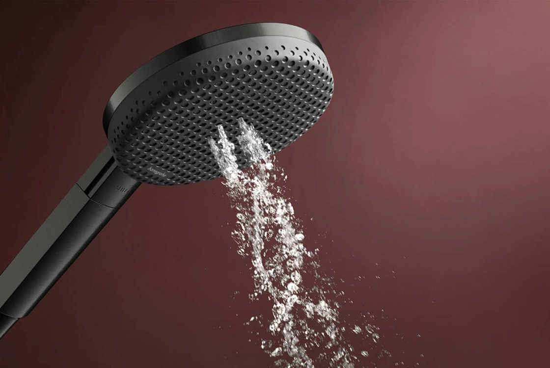 Ручний душ Hansgrohe RAINDANCE ALIVE SELECT S  (3 типа струи RainAir, PowderRain, Massage), шліфованний чорний хром Фото - 2