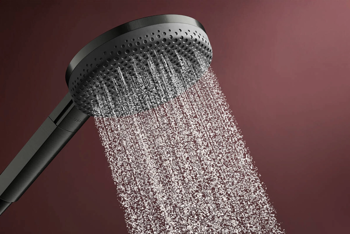 Ручний душ Hansgrohe RAINDANCE ALIVE SELECT S  (3 типа струи RainAir, PowderRain, Massage), шліфованний чорний хром Фото - 3