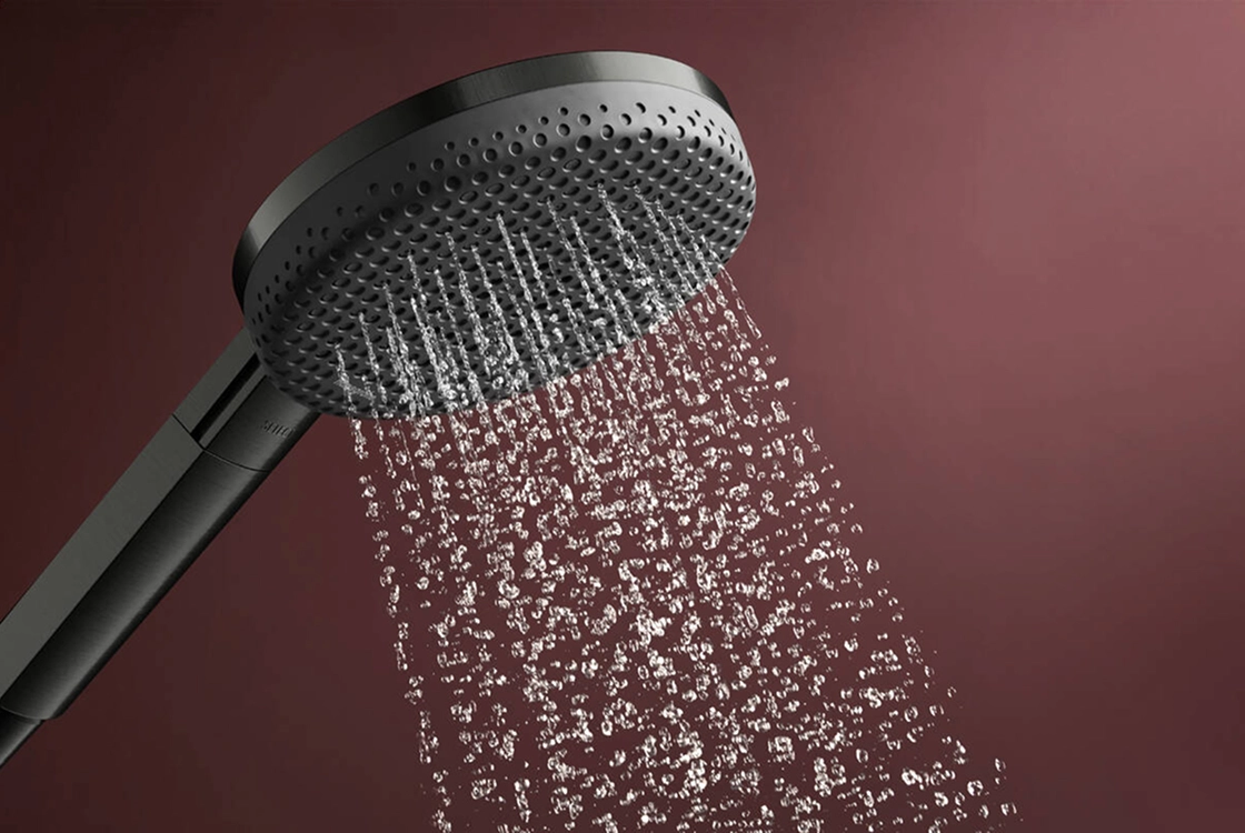 Ручний душ Hansgrohe RAINDANCE ALIVE SELECT S  (3 типа струи RainAir, PowderRain, Massage), шліфованний чорний хром Фото - 4