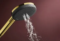 Ручний душ Hansgrohe RAINDANCE ALIVE SELECT S (3 типи струменів RainAir, PowderRain, Massage), полірованне золото Фото - 2