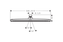 Верхній душ Hansgrohe Raindance Alive Q 210/340мм, 1 режим,  хром Фото - 4