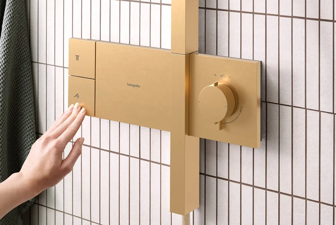 Душевая система Hansgrohe RAINDANCE ALIVE S Showerpipe 300, 1jet, с термостатом, шлифованная бронза Фото - 1