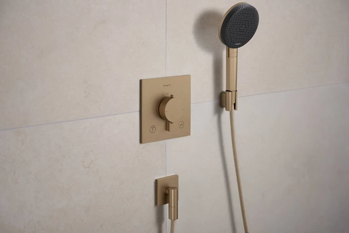 Душевой набор Hansgrohe RAINDANCE ALIVE SELECT S EcoSmart (ручной душ 3режима, шланг, держатель), шлифованная бронза Фото - 1