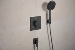 Душовий набір Hansgrohe RAINDANCE ALIVE SELECT S EcoSmart (ручний душ 3режими, шланг, тримач), шліфованний чорний хром Фото - 1