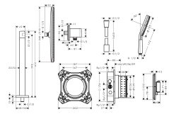 Душова система Hansgrohe Raindance Alive Q 210/340 1jet, 24620670 чорний матовий Фото - 2