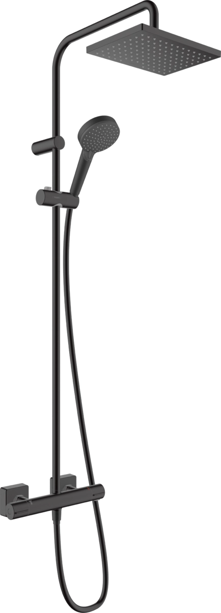 Душова система Hansgrohe Vernis Shape Showerpipe 230 1jet EcoSmart з термостатом 26097670 чорний матовий