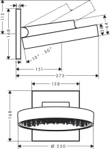 Верхний душ Hansgrohe Rainfinity 250, 1jet с настенным держателем, белый матовый Фото - 2