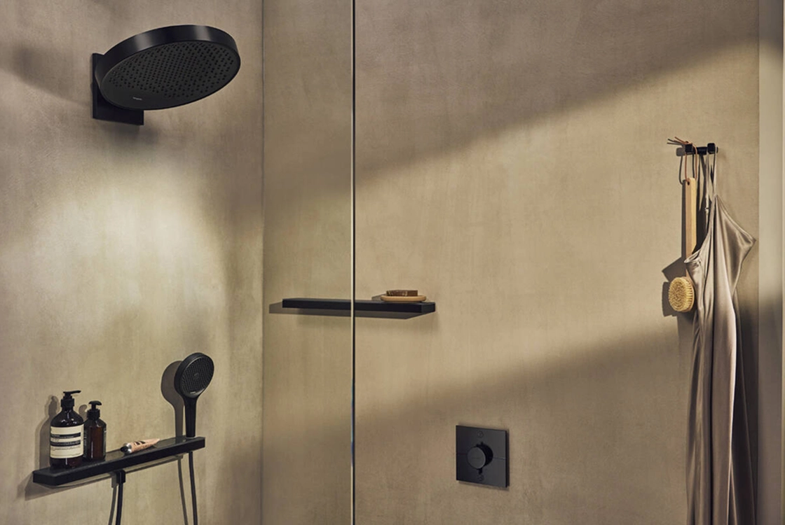 Верхній душ Hansgrohe Rainfinity 360 3jet з настiнним тримачем, матовий чорний Фото - 1