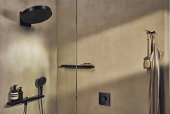 Верхній душ Hansgrohe Rainfinity 360 3jet з настiнним тримачем, матовий чорний Фото - 1