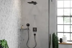 Верхний душ Hansgrohe Raindance E 300 Air 1jet, с держателем 390 мм, шлифованный черный хром Фото - 1