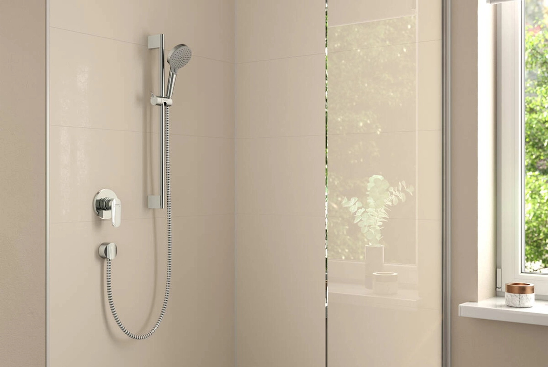 Душевая система Hansgrohe VERNIS BLEND Vario EcoSmart, с душевой штангой Crometta 65см, хром Фото - 1