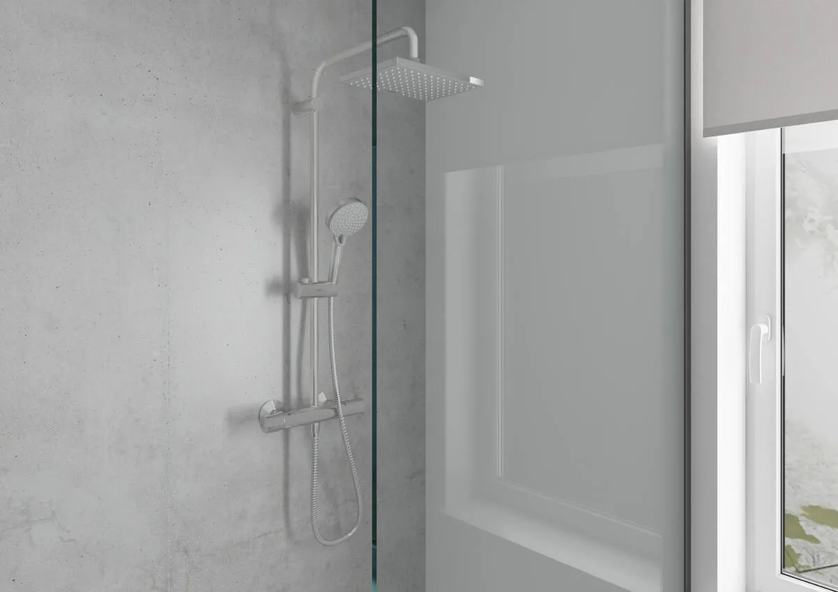 Душевая система Hansgrohe VERNIS SHAPE Showerpipe 230 с термостатом, 1jet, черный матовый Фото - 1