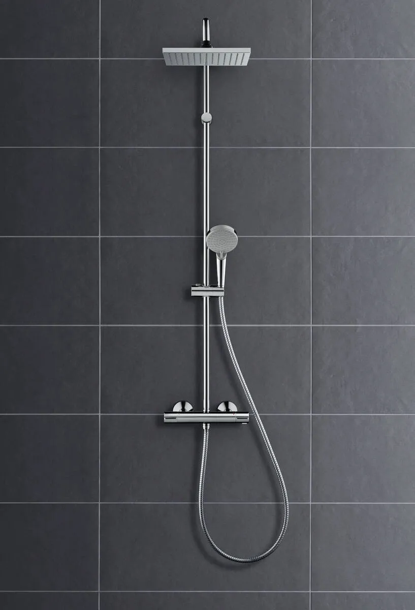 Душевая система Hansgrohe VERNIS SHAPE Showerpipe 230 с термостатом, 1jet, черный матовый Фото - 2