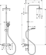 Душова  система Hansgrohe VERNIS  SHAPE  Showerpipe 230 з термостатом, 1jet,  чорний матовий Фото - 3