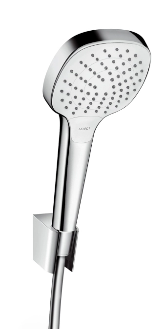Душевой набор Hansgrohe Croma Select E с держателем и душевым шлангом 26425400 белый/хром