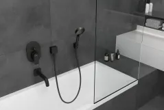 Шланговое подсоединение Hansgrohe Fixfit Square с клапаном обратного тока, цвет покрытия черный матовый Фото - 2