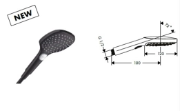Ручной душ Hansgrohe Raindance Select E 3jet, матовый черный Фото - 3