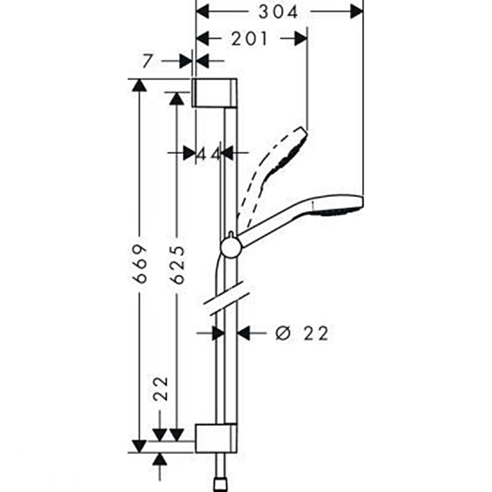 Душевой комплект Hansgrohe Croma Select E 1jet 26584400 белый/хром 26584400 белый/хром Фото - 1