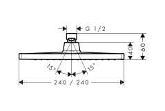 Верхній душ Hansgrohe Crometta E 240 1jet  Фото - 1
