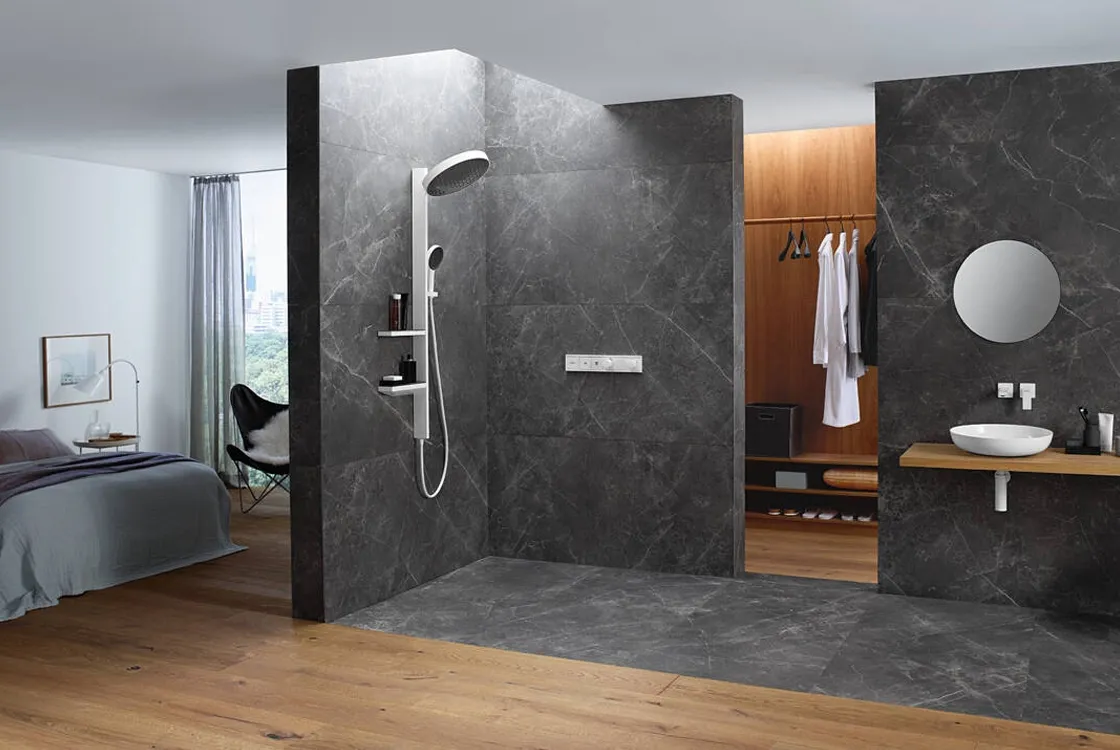 Душевая система скрытого монтажа Hansgrohe Rainfinity Showerpipe 360 1jet, белый матовый Фото - 1
