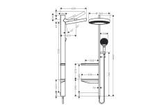 Душова система прихованого монтажу Hansgrohe Rainfinity Showerpipe 360 1jet , бiлий матовий Фото - 5