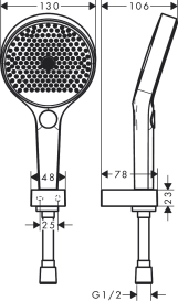 Душовий набiр Hansgrohe Rainfinity 130, 3jet, зi шлангом 125см, бiлий матовий Фото - 1