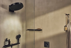Шланговое подключение Hansgrohe Porter 500 Rainfinity с полочкой R, матовый черный (26858670) Фото - 1