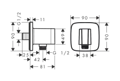 Тримач для душу Hansgrohe FIXFIT Porter E, шліфованна бронза Фото - 1