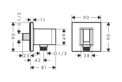 Держатель для душа Hansgrohe FIXFIT Porter Square Фото - 1