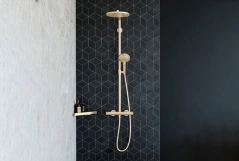 Душевая система Hansgrohe CROMA SELECT S, с термостатом, с ручным душем Raindance Select S 120, полированное золото Фото - 1