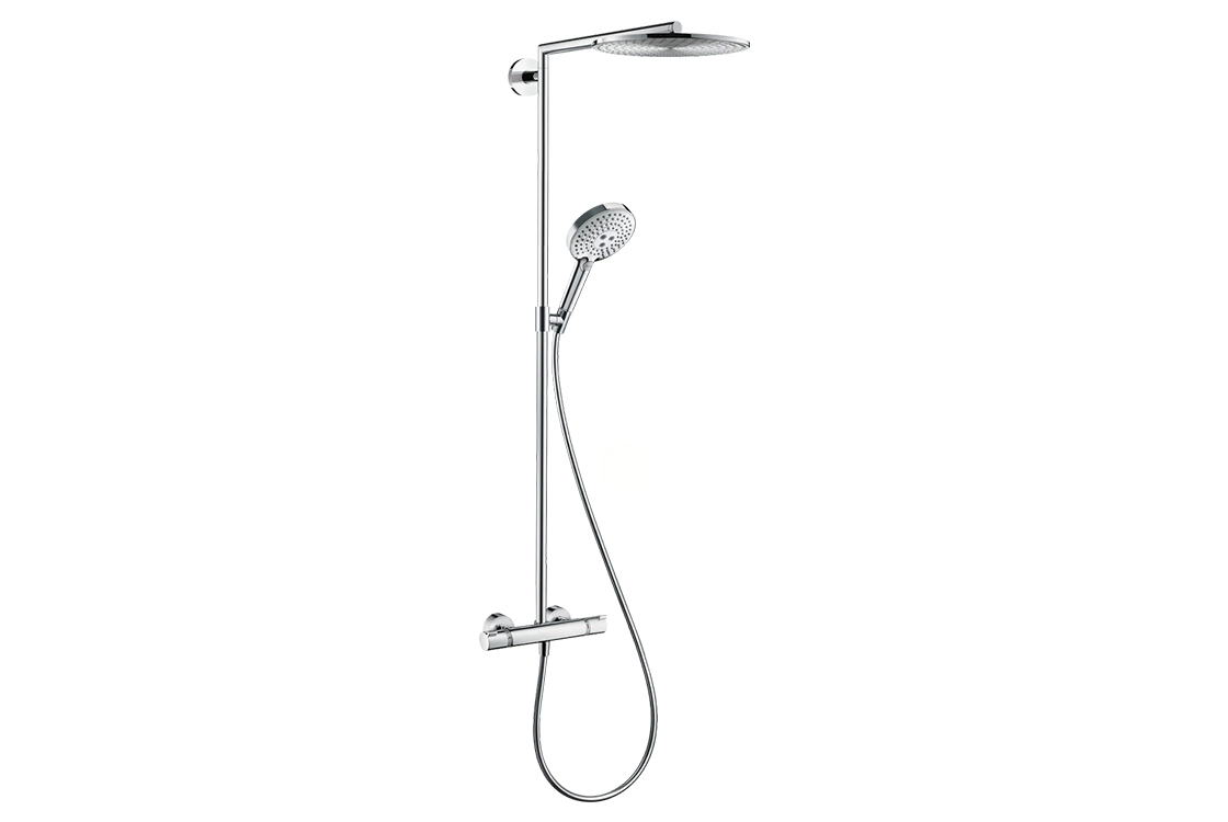 Душова система з термостатом Hansgrohe Raindance Select 300 Air 1jet Showerpipe, хром