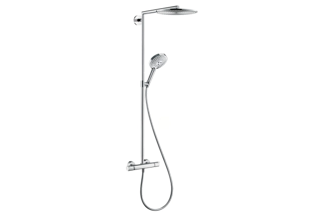 Душова система з термостатом Hansgrohe Raindance Select 300 Air 1jet Showerpipe, хром