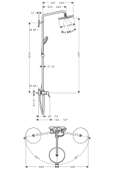 Душевая система Hansgrohe Croma 220 1jet Showerpipe со смесителем, хром (27222000) Фото - 1