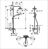 Душова система Hansgrohe Croma Select S 180 2jet із змішувачем білий/хром (27255400) Фото - 1