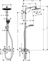 Душевая система с однорычажным смесителем Hansgrohe Crometta S 240 1jet Showerpipe, хром Фото - 1