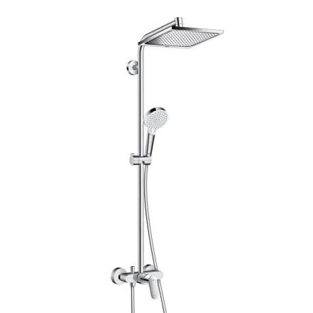 Душова система з одноважiльнийним змішувачем Hansgrohe Crometta E 240 1jet Showerpipe, хром
