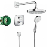 Душовий набір прихованого монтажу з термостатом Hansgrohe CROMA SELECT E, колір хром