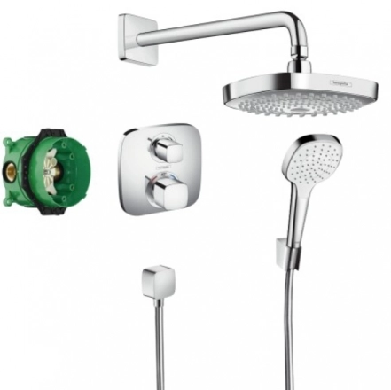 Душовий набір прихованого монтажу з термостатом Hansgrohe CROMA SELECT E, колір хром