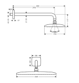 Верхній душ Hansgrohe Raindance E 360   Air 1jet  з тримачем 390 мм, хром Фото - 1