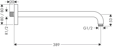 Держатель душа Hansgrohe Е 389 мм Фото - 1